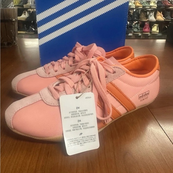 Adidas Women's Tokyo Sneakers Nylon Semi Pink Spark Orange Size 7.5 - Picture 2 of 8